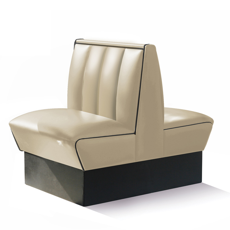 Bel Air Dinerbank Double Booth HW-70DB White / Black
