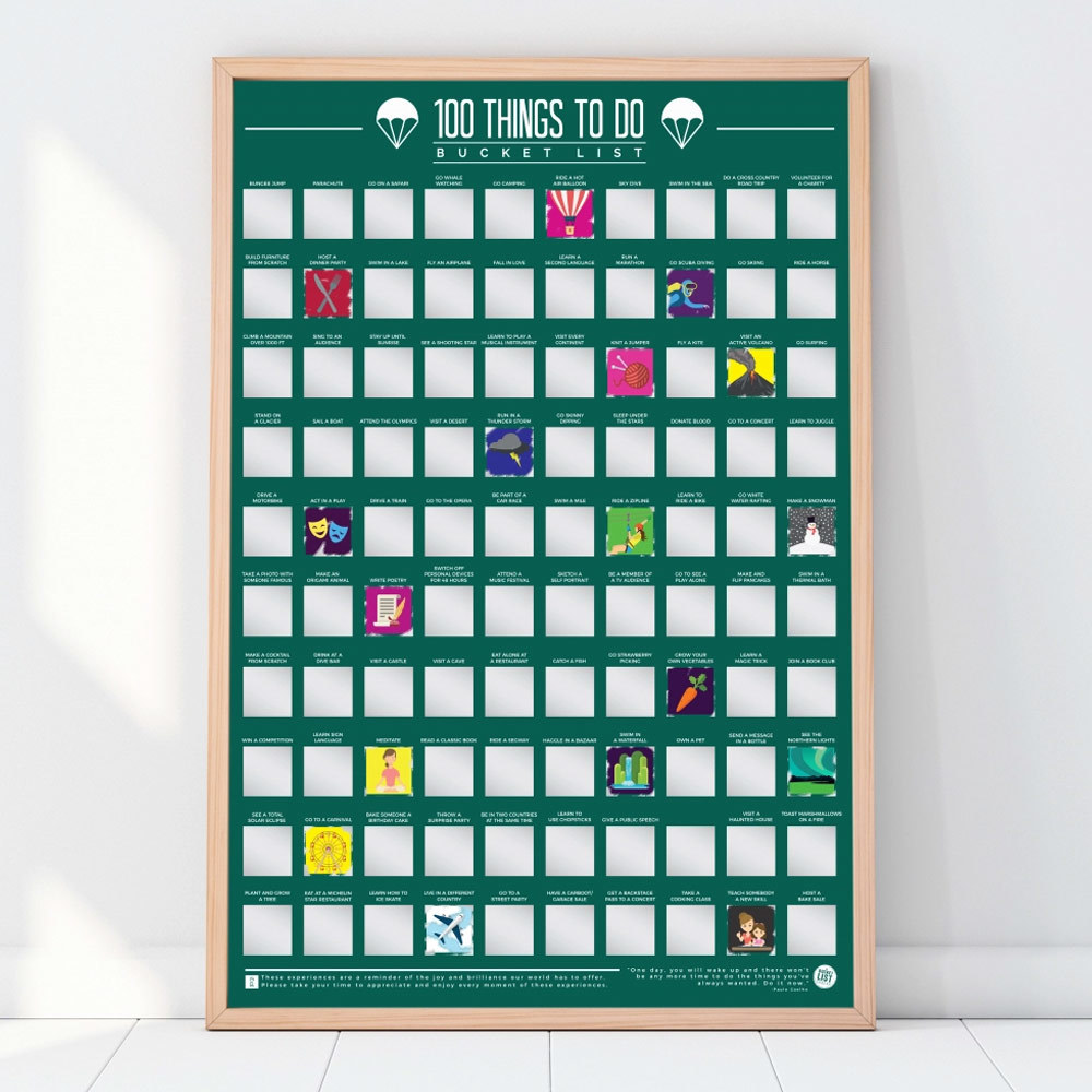 Bucket List Poster - 100 Things To Do Kraskaart