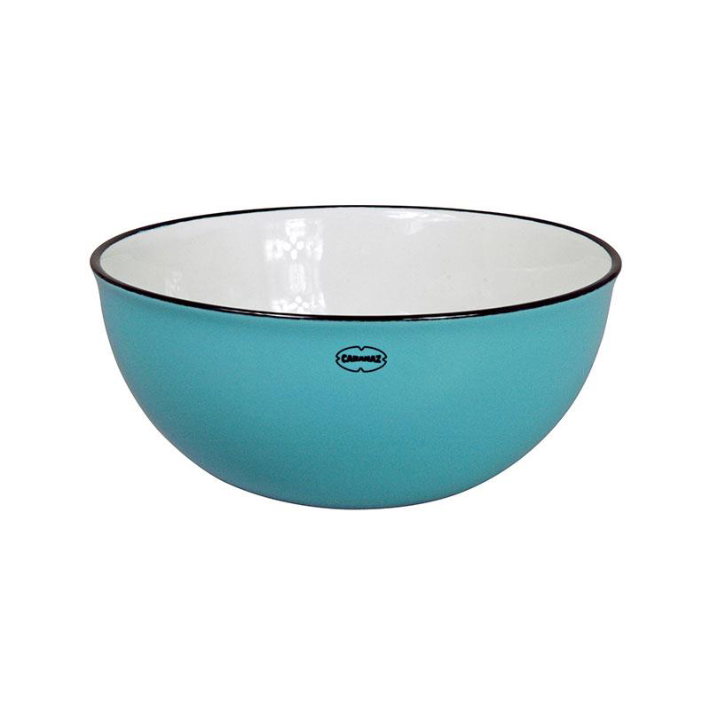 Retro saladeschaal emaille  geinspireerd arctic blue