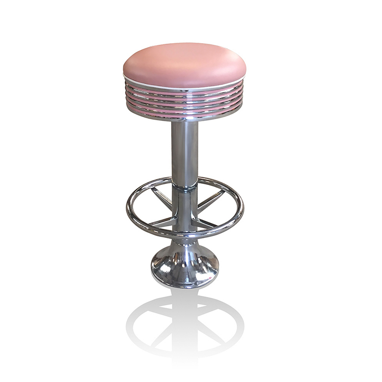 Bel Air Retro Barkruk BS-27-77 Footring Dusty Rose