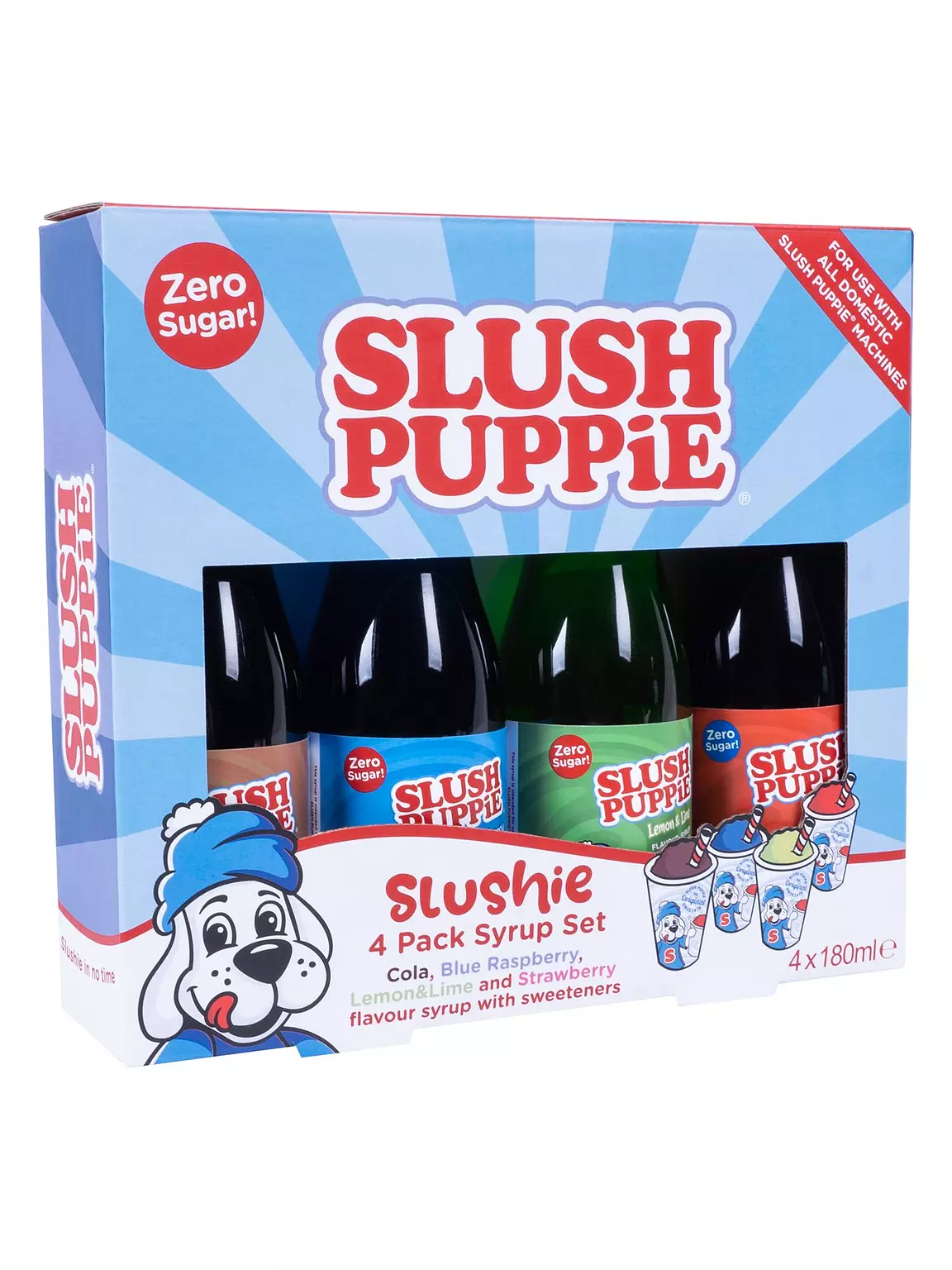 Slush Puppy siroop (zero sugar) 4-pack 180ml 