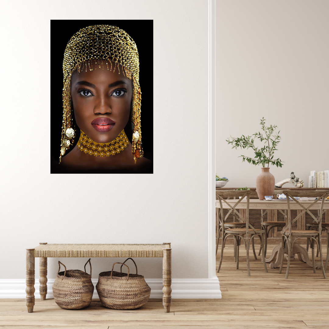 Glasschilderij afrikaanse schoonheid | verticaal | 80x120