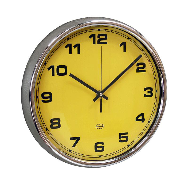 Retro wandklok sunny yellow