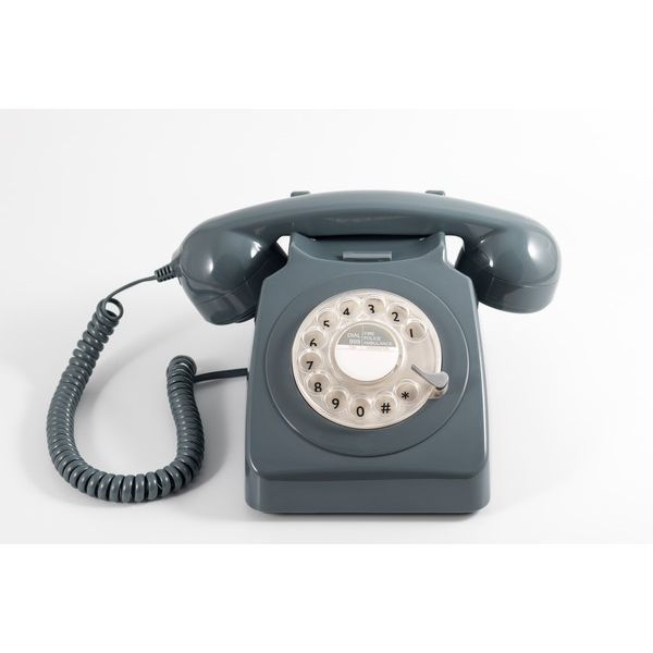 Draaischijf retro telefoon grijs