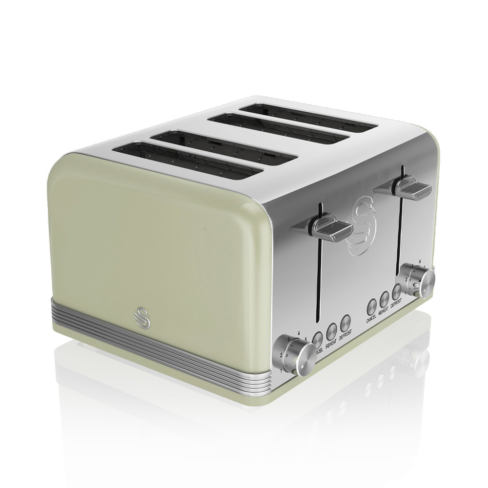 4-Slot retro broodrooster groen