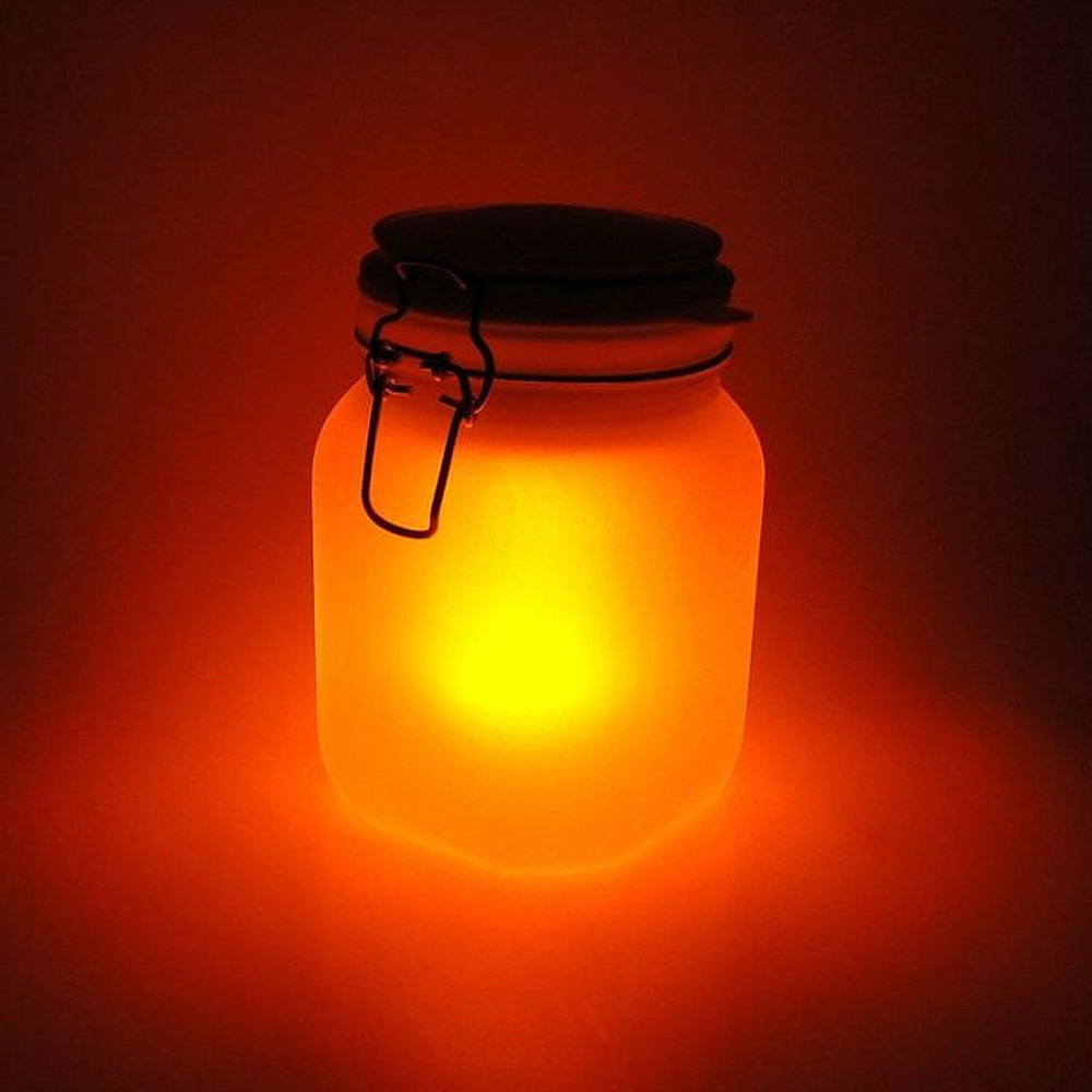 Weckpot lamp op zonne-energie geel