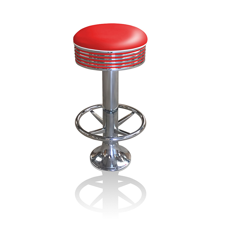Bel Air Retro Barkruk BS-27-77 Footring Rood