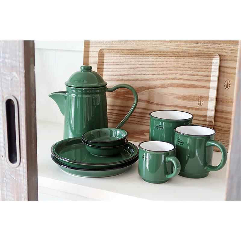Retro espressokopje emaille  geinspireerd pine green