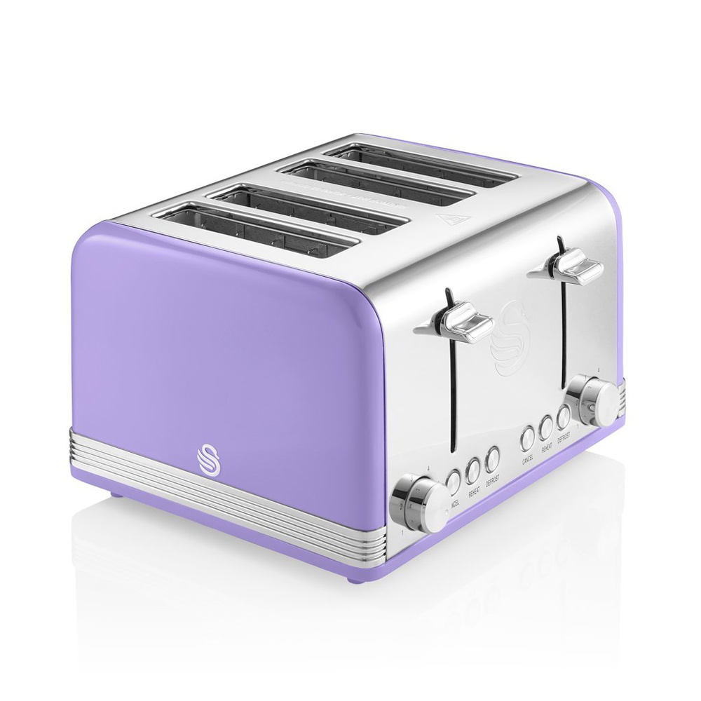 4-Slot retro broodrooster paars