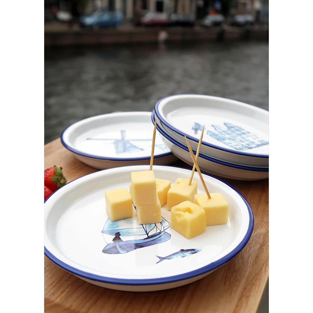 Cabanaz retro bordenset Delfts Blauw | Set van 4 borden 