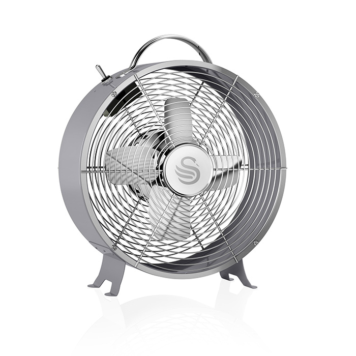 Swan retro tafelventilator 8 inch grijs