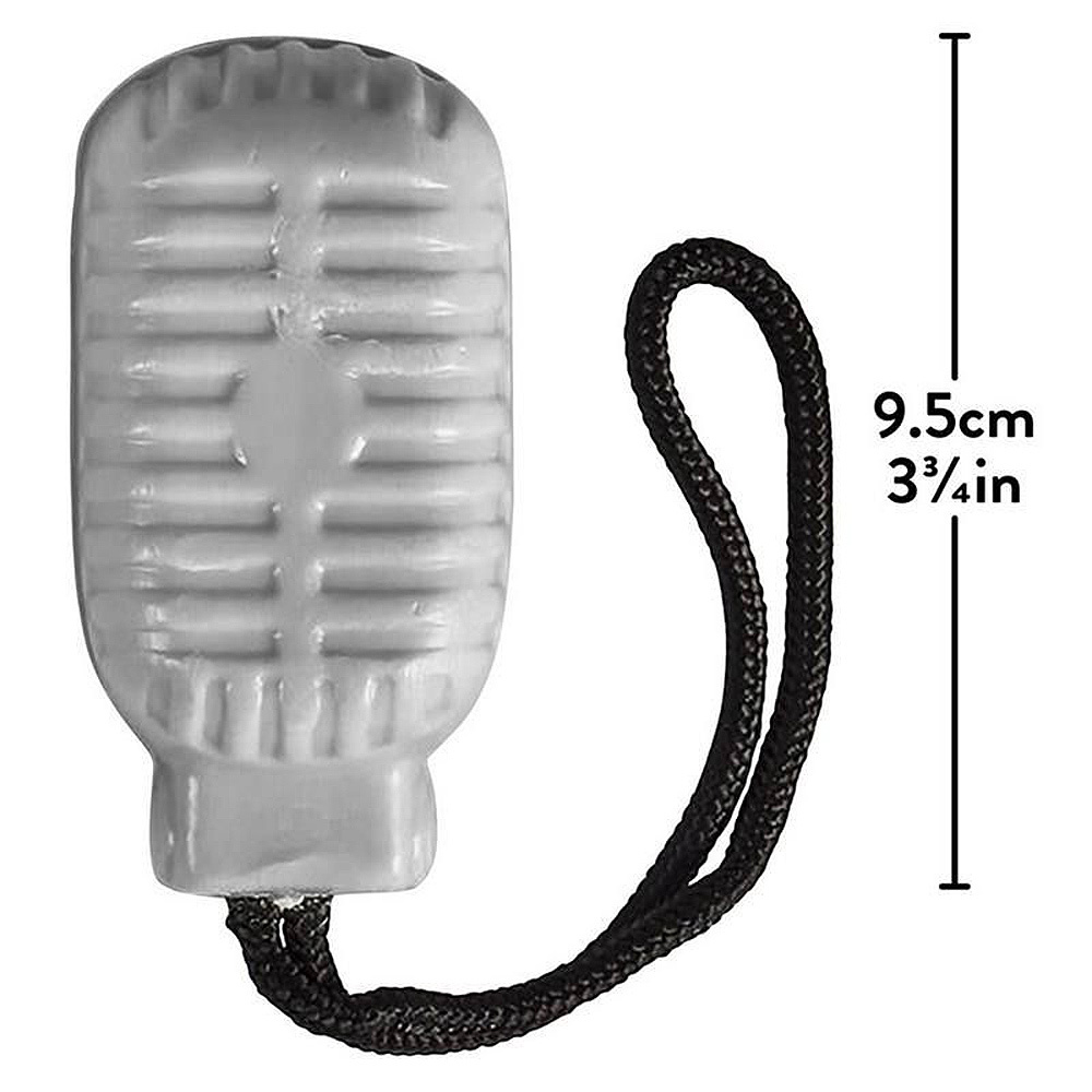 Zeep in de vorm van een retro microfoon in vintage verpakking