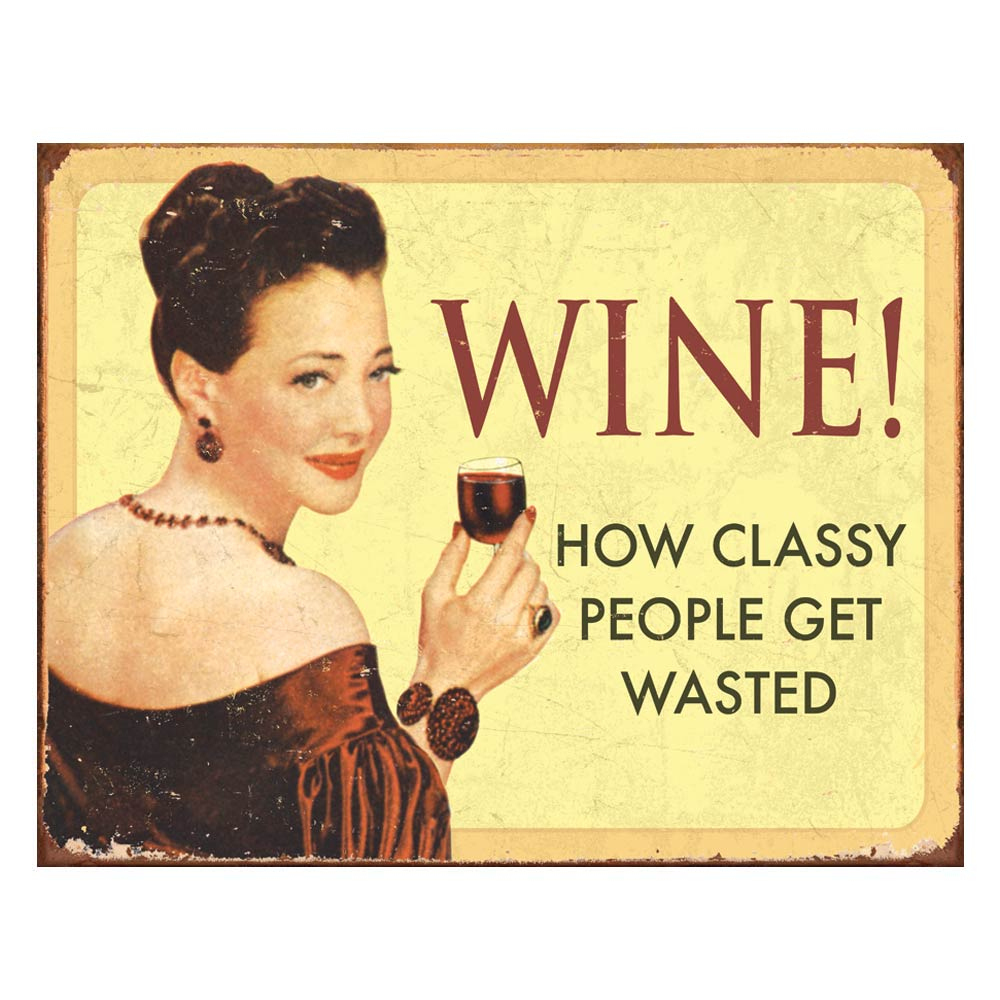 Metalen Retro Bord Wine