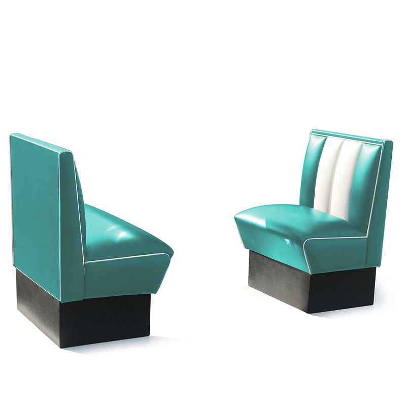 Bel Air Dinerbank Single Booth HW-70 Turquoise