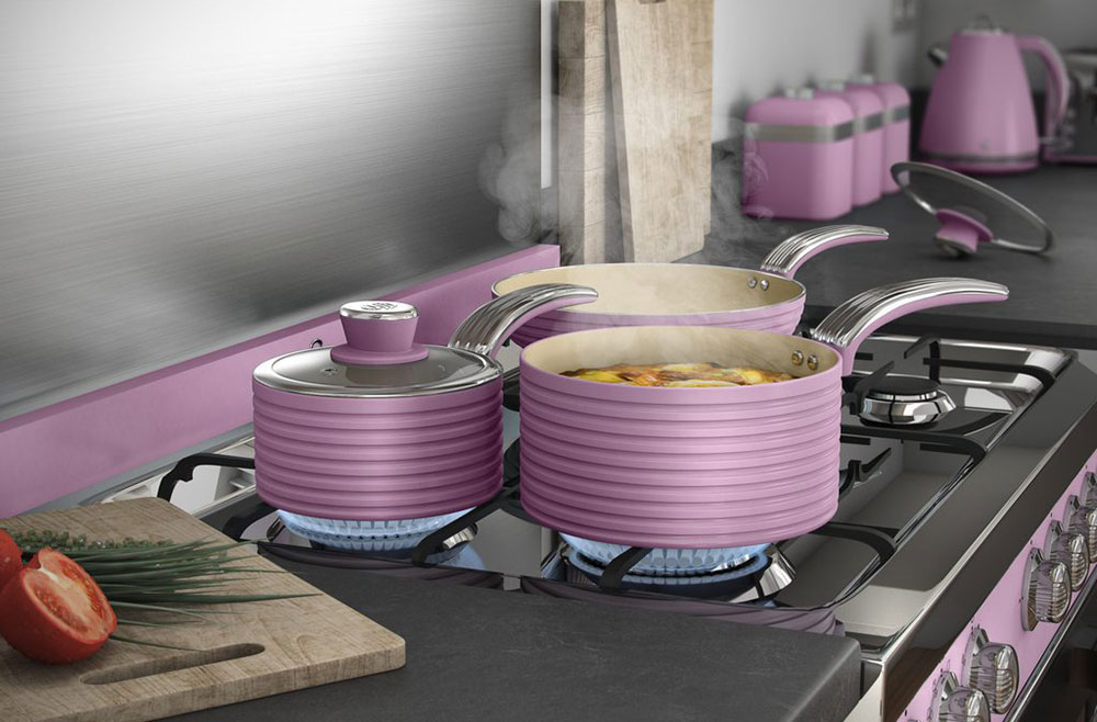 Retro pannenset roze