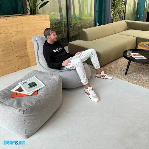Drop&Sit zitzak stoel oranje voor binnen en buiten senior