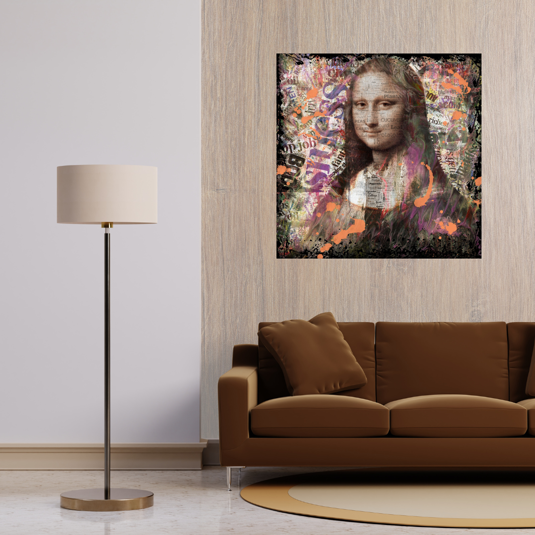 Glasschilderij Mona Lisa: Levendig Heruitgevonden | vierkant | 100x100