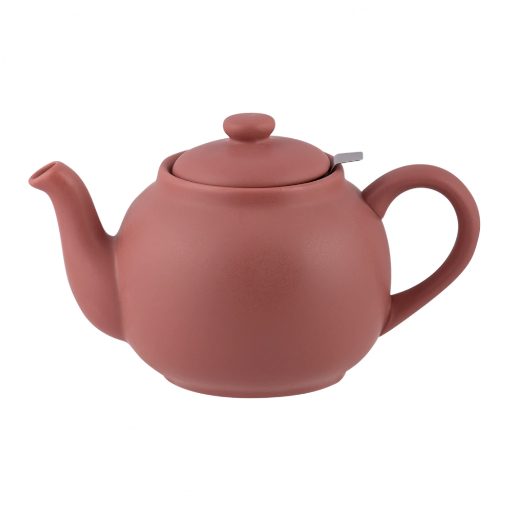 Retro theepot 1.5 liter terracotta rose