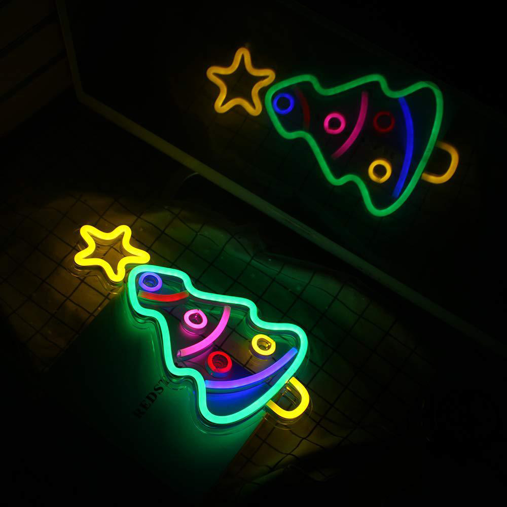 Retro neon verlichting Kerstboom - multi color 