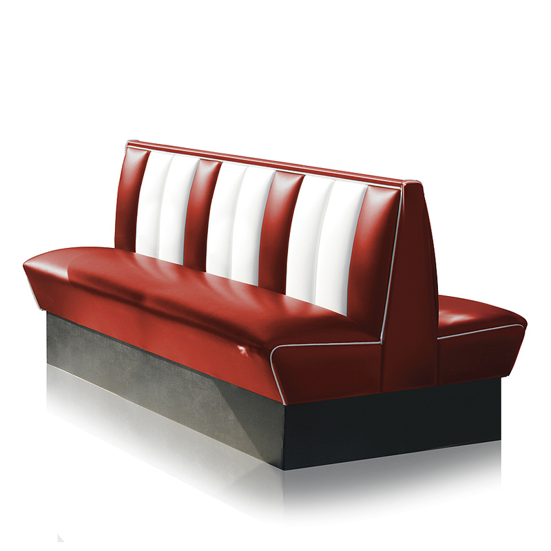 Bel Air Dinerbank Double Booth HW-150DB Ruby