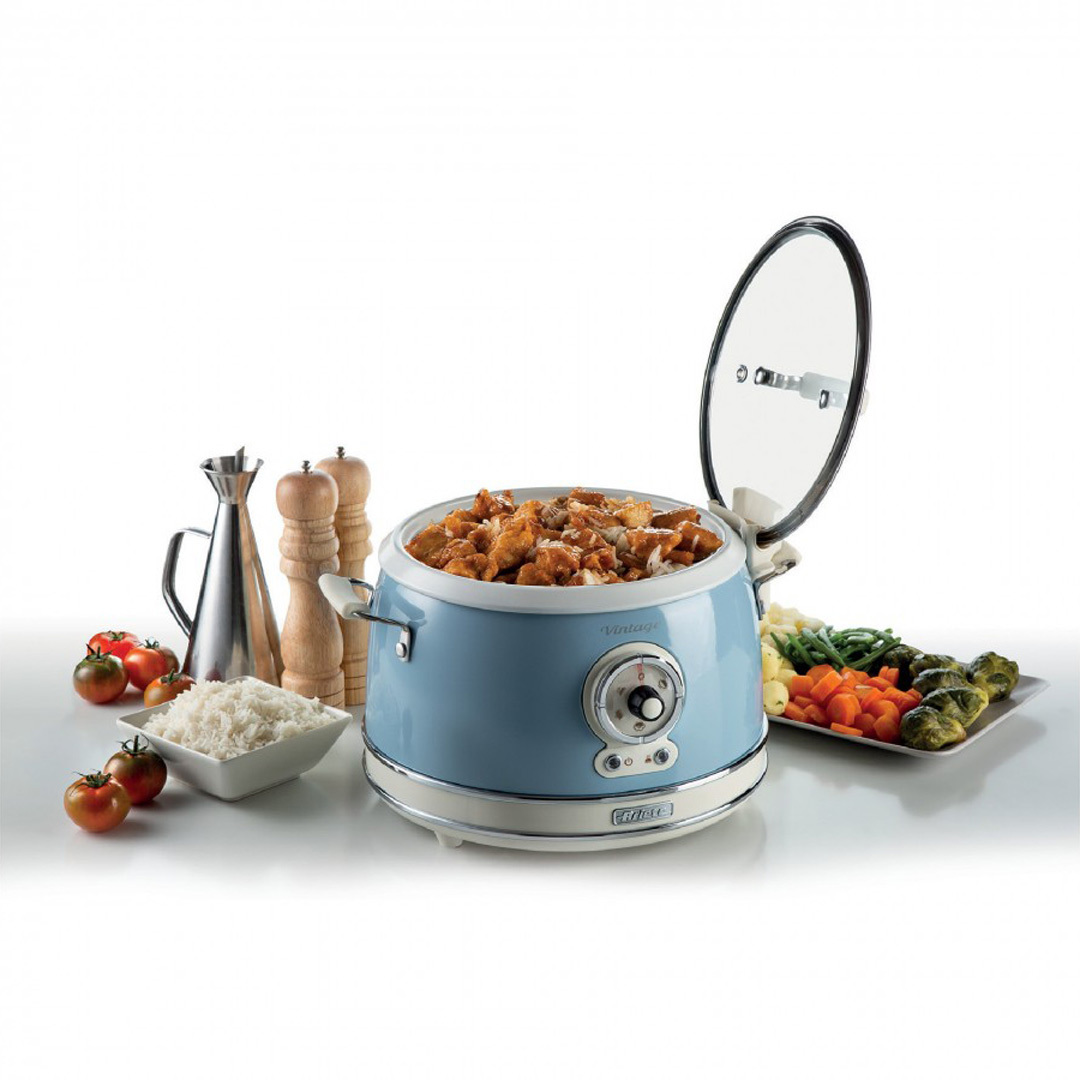 Ariete retro slowcooker & rijstkoker 1.8 liter blauw