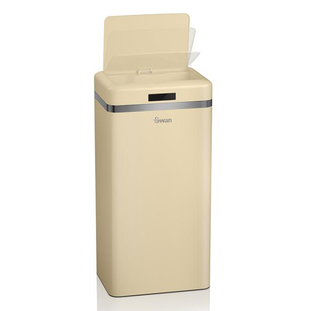 Swan Sensor Prullenbak 45 L Creme
