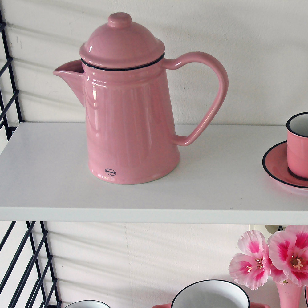 Retro koffie- en theepot cinnamon pink