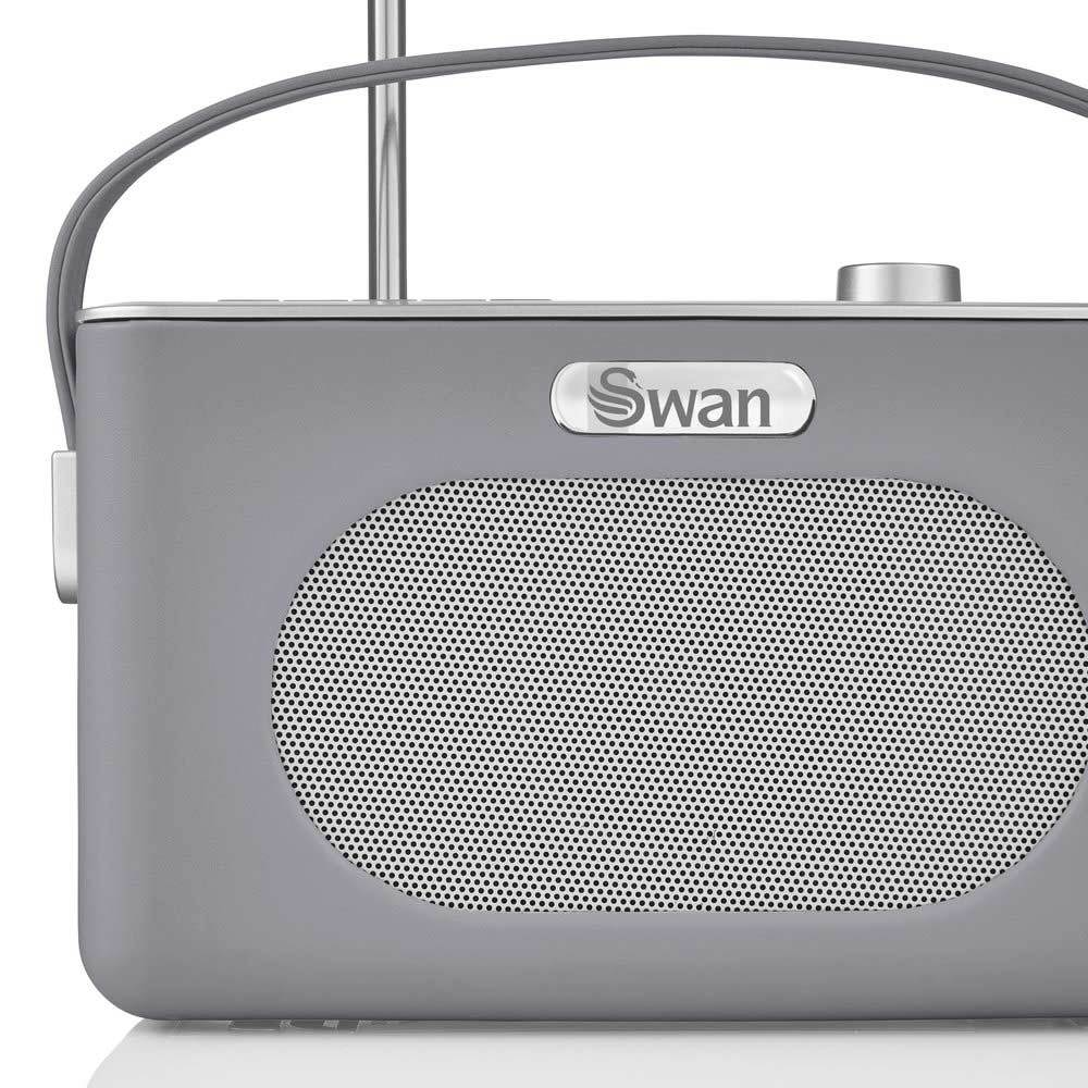 Swan Draagbare Retro Radio DAB+ Bluetooth Grijs