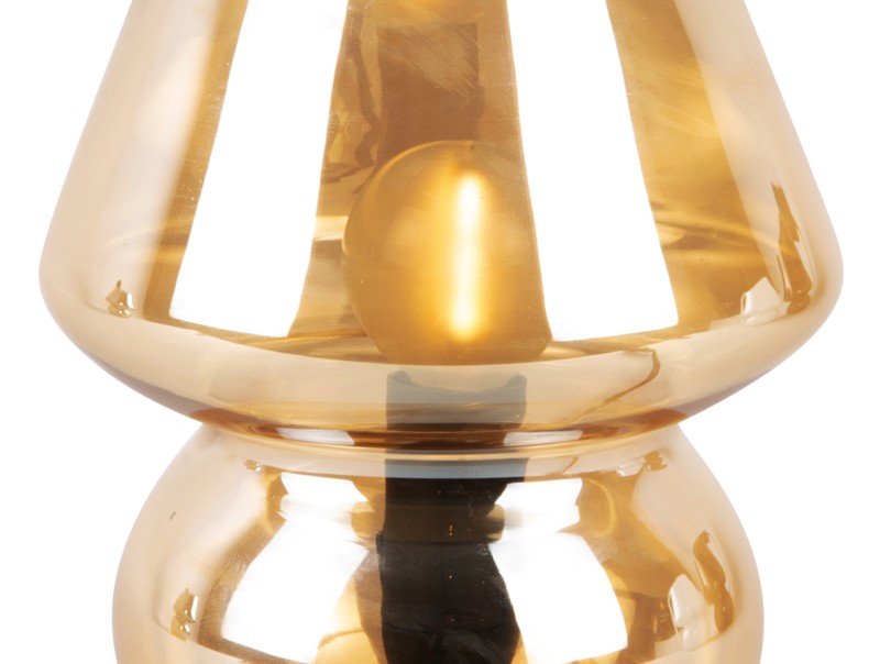Tafellamp glass vintage – Amberbruin – Ø16cm