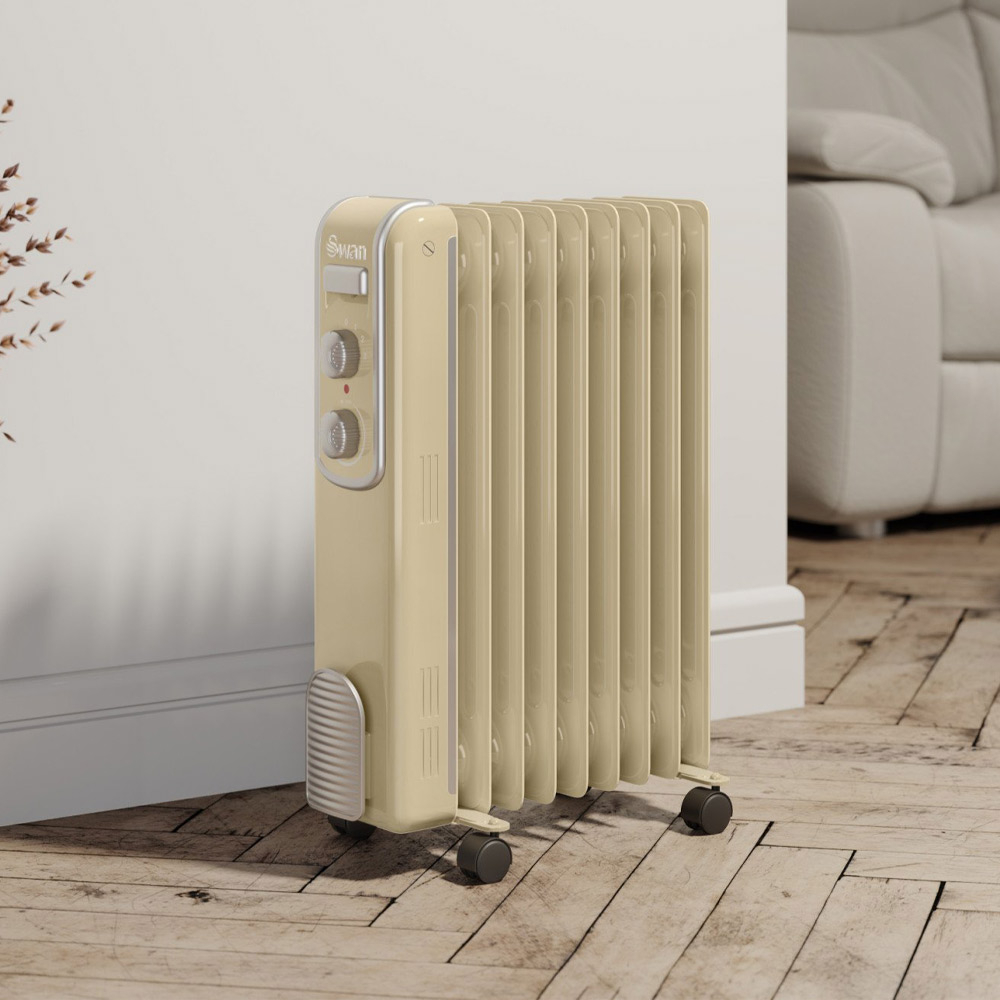 Swan Retro Elektrische Olieradiator Creme