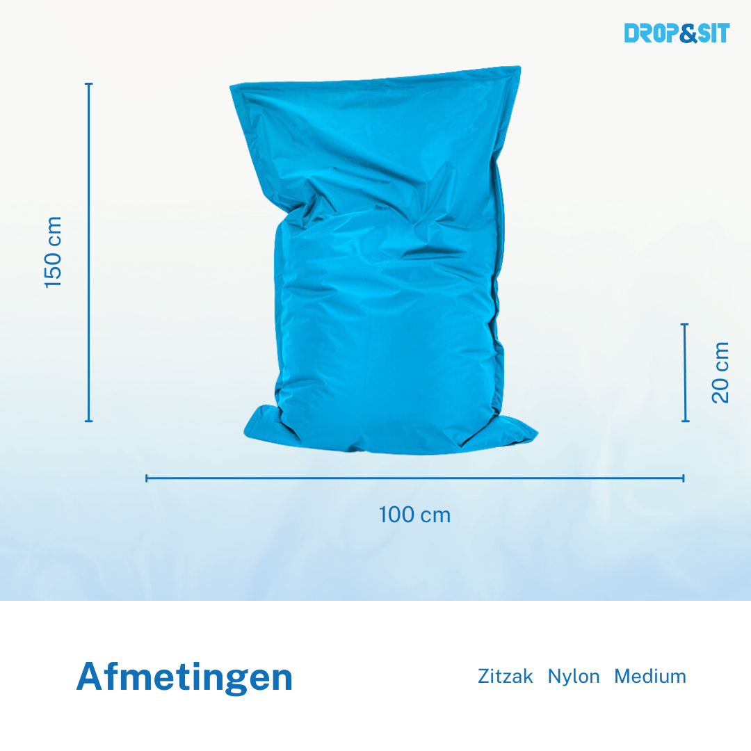 Drop & Sit zitzak, turquoise, voor binnen en buiten, 100 x 150 cm