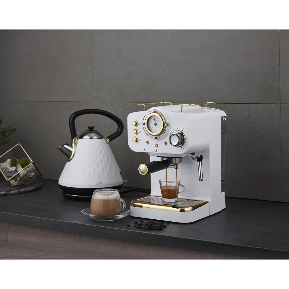 Swan Gatsby retro espressomachine wit