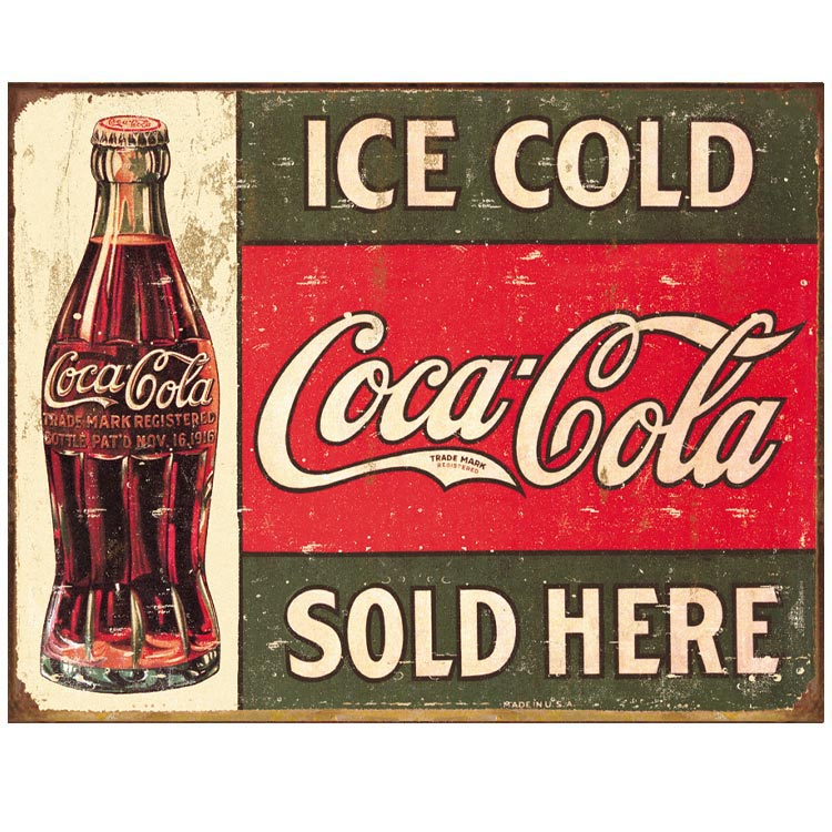 Metalen Retro Bord Coca Cola Ice Cold 