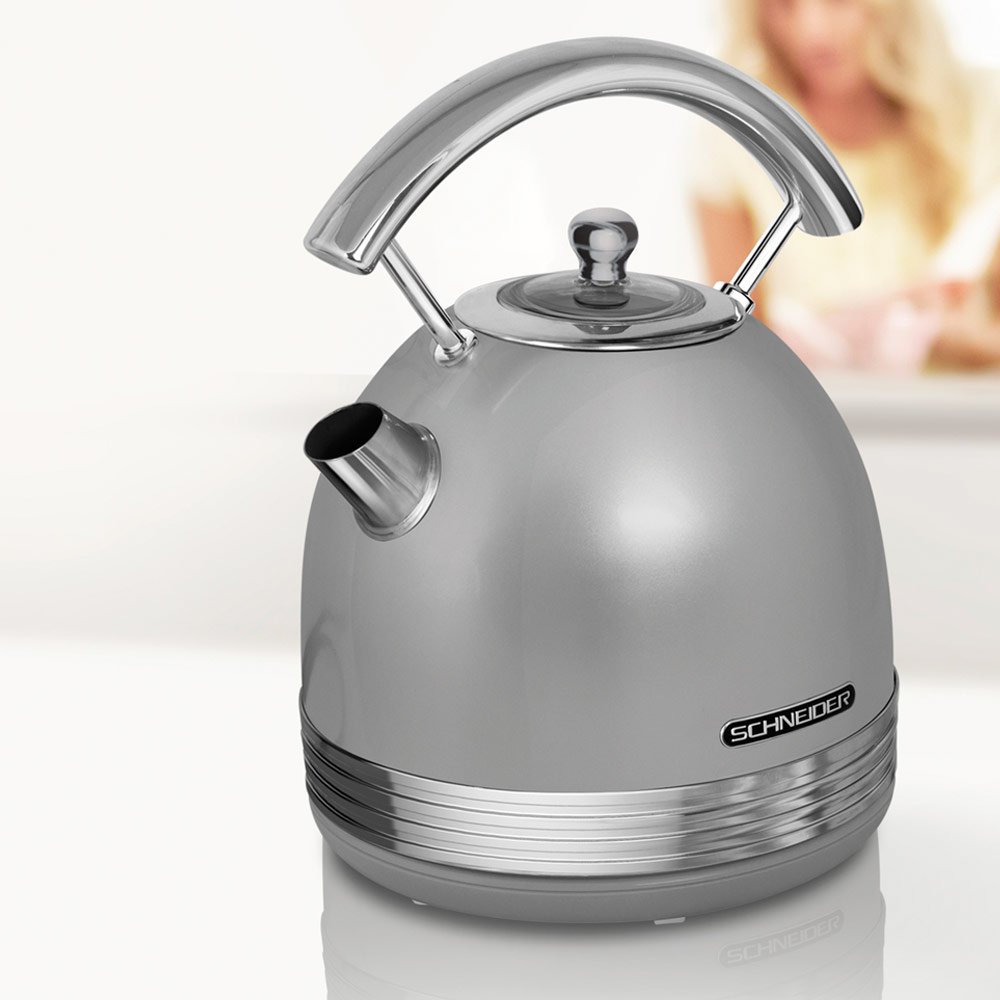 Retro waterkoker zilver