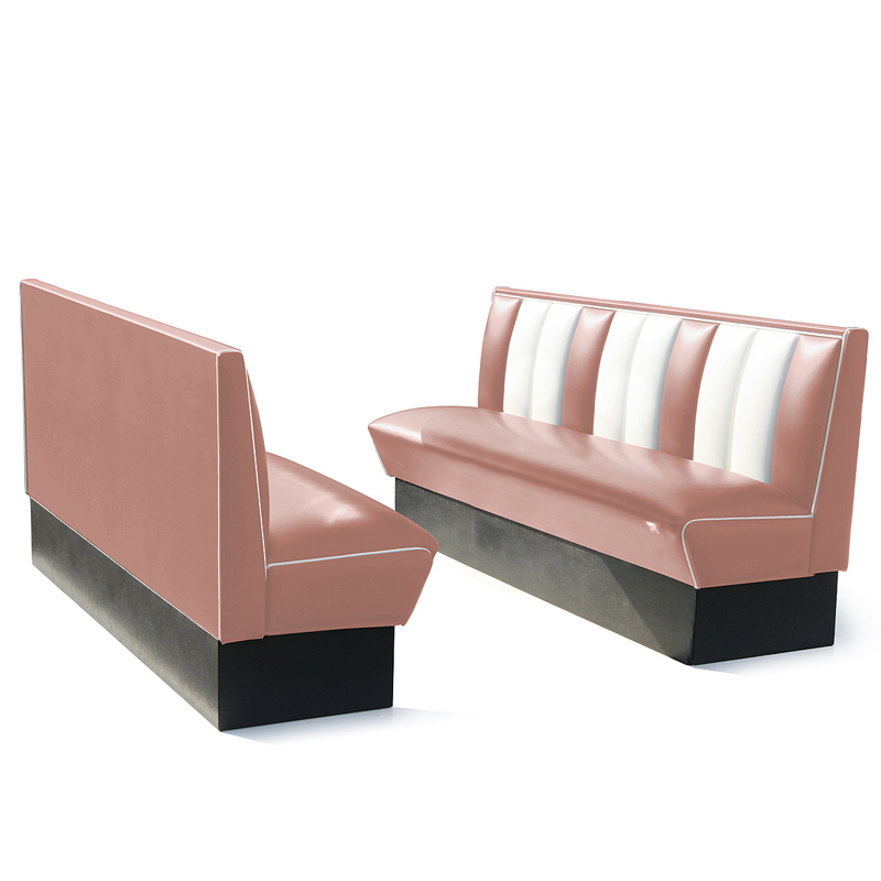 Bel Air Dinerbank Single Booth HW-180 Dusty Rose