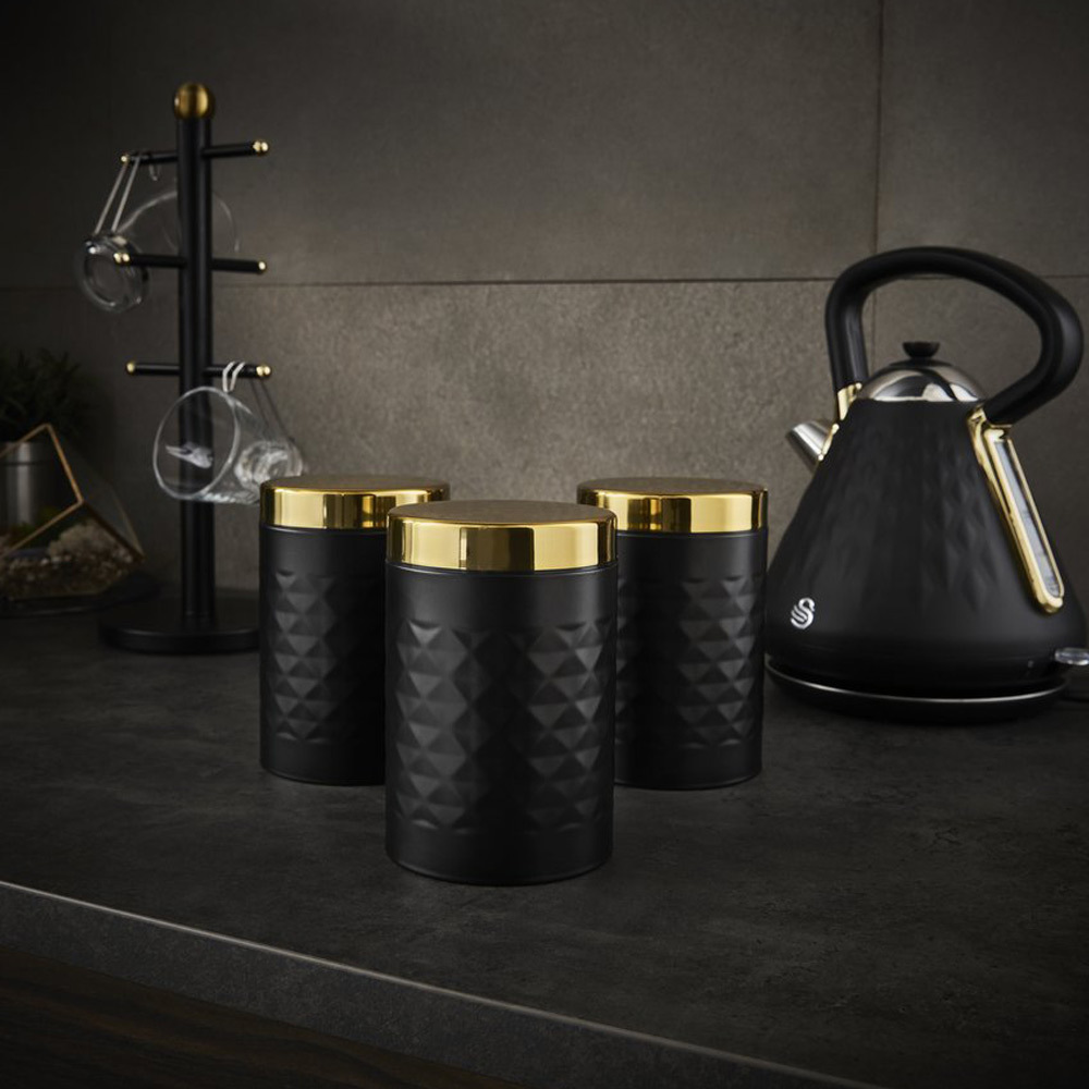 Swan Gatsby retro opbergblikken set van 3 zwart