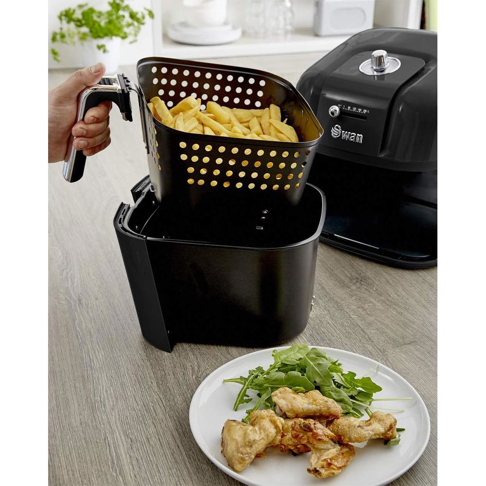Swan Retro 6 Liter AirFryer Zwart 