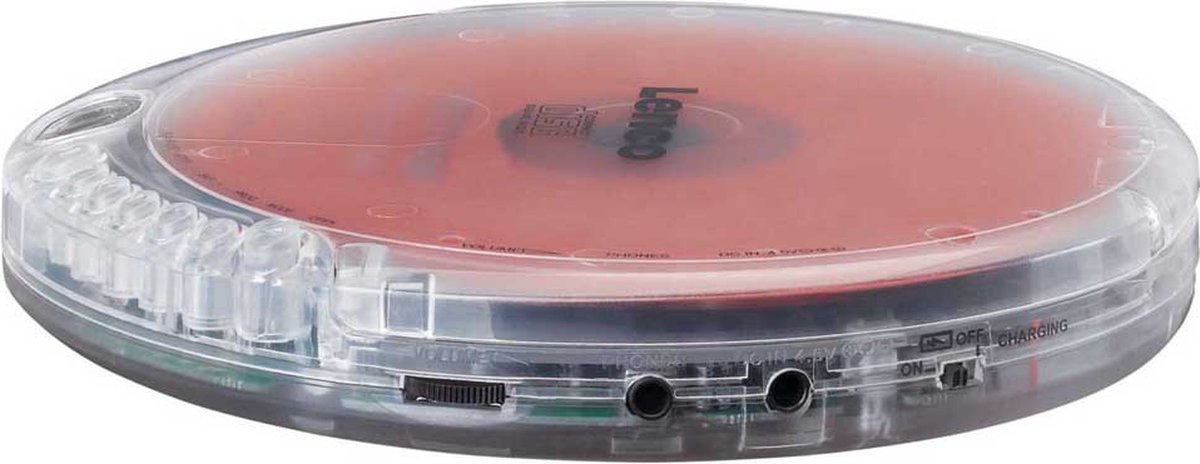 Lenco CD-012TR Discman - Draagbare CD Speler met Oordopjes - Transparant