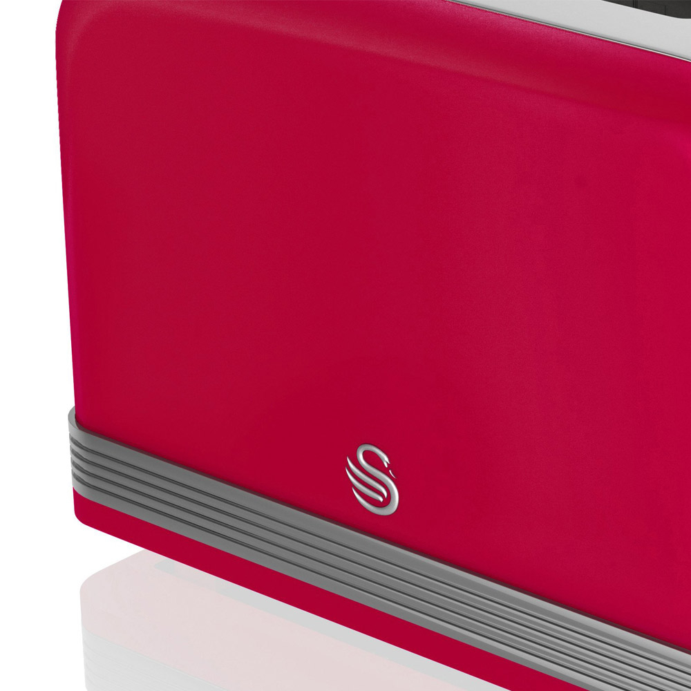 Swan 4-slot retro broodrooster rood