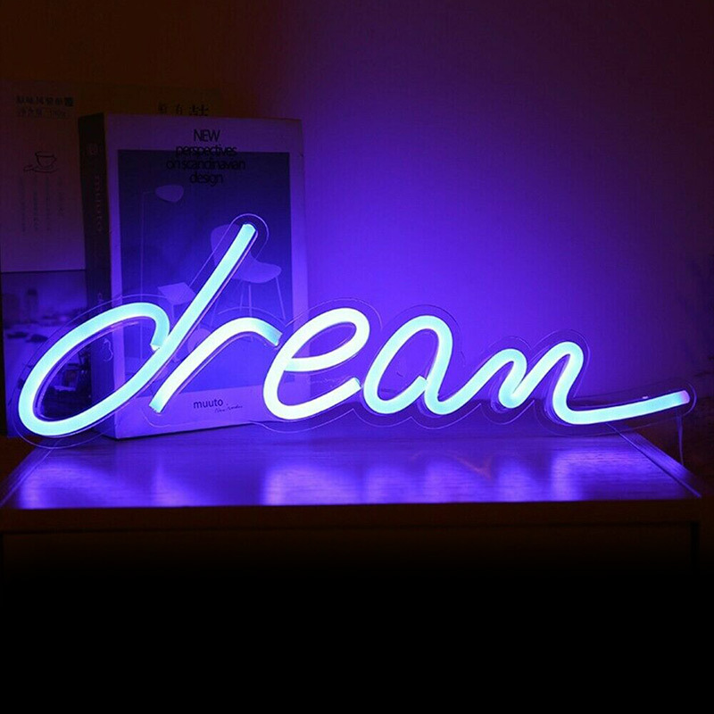 Retro neon verlichting Dream - blauw