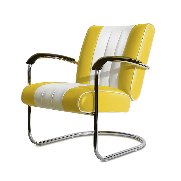 Bel Air Retro Loungestoel LC-01 Geel