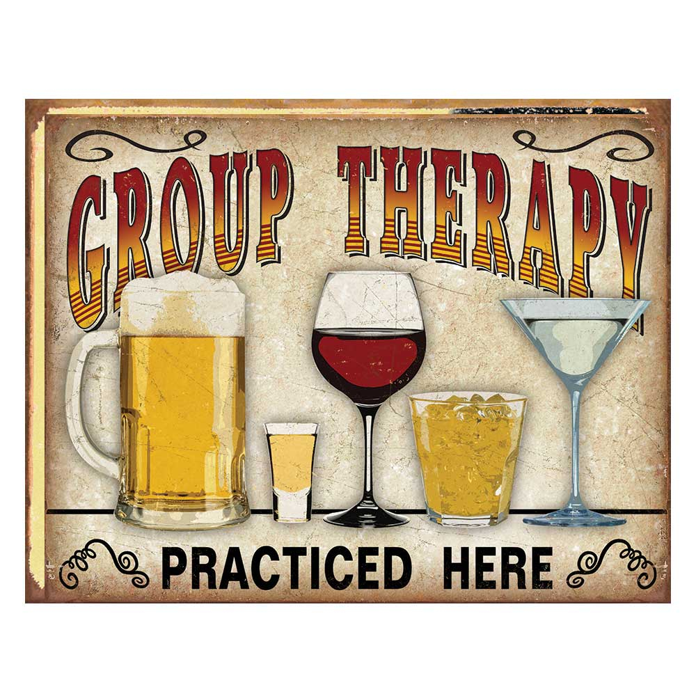 Metalen Retro Bord Group Therapy