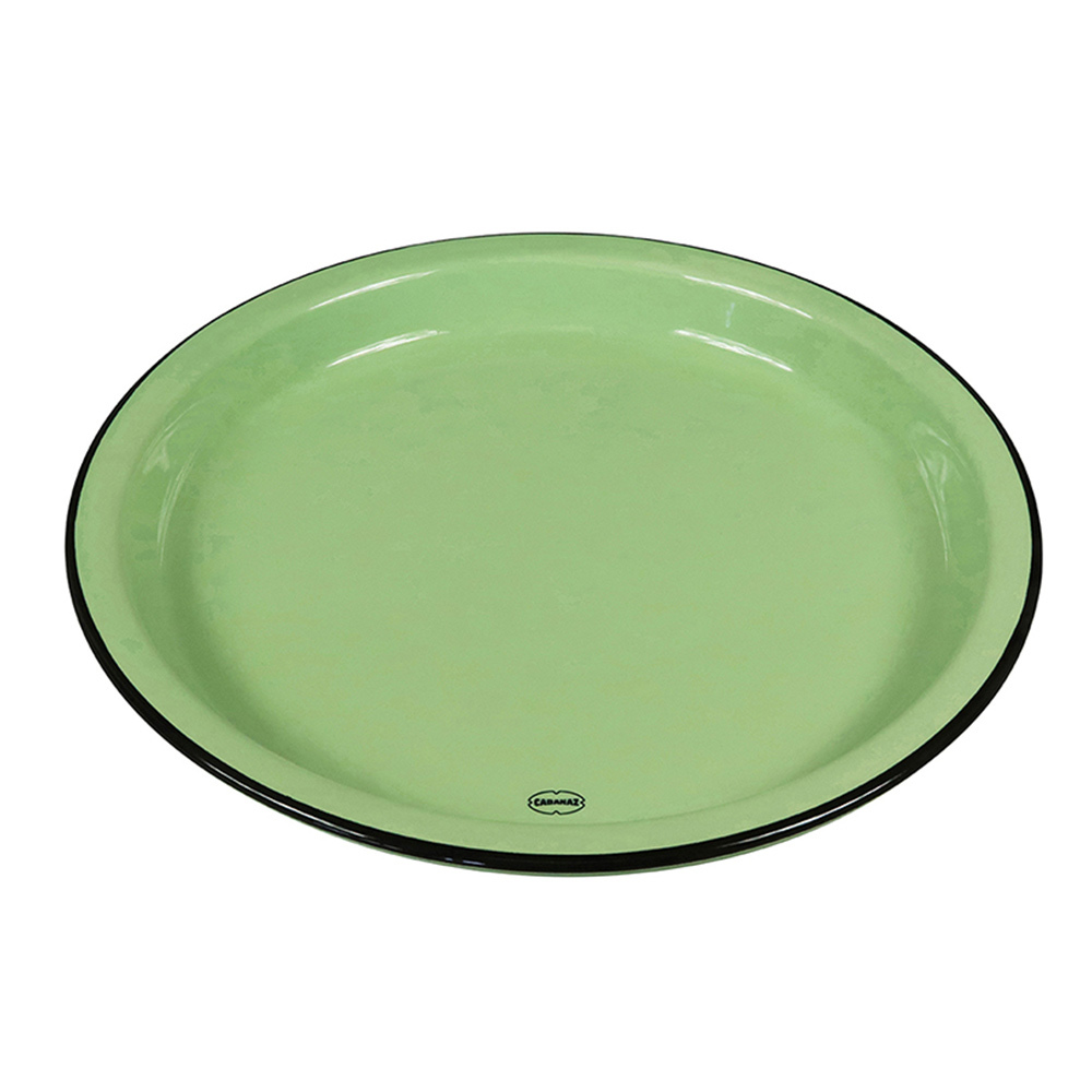Retro dinerbord 27 cm emaille geinspireerd vintage green