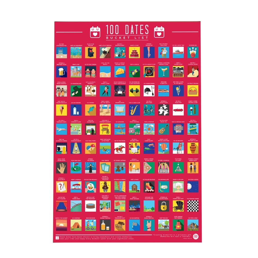 Bucket List Poster - 100 Dates To Go On Kraskaart