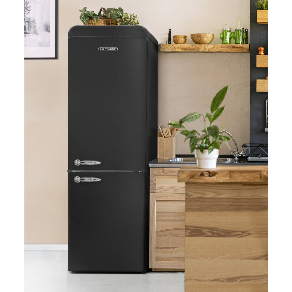 Schneider SCCB 250 V Retro Koelkast Mat Zwart