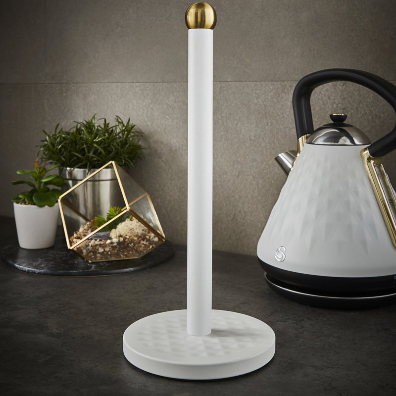 Swan retro keukenrolhouder wit 