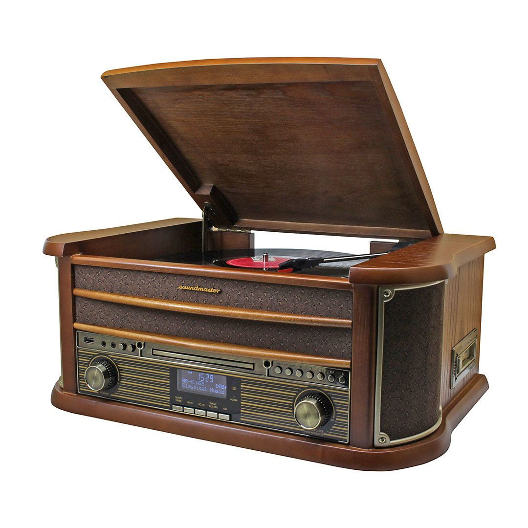 parachute Geweldige eik kader Victrola VTA-200B Retro Platenspeler 6-in-1 Bluetooth Mahonie