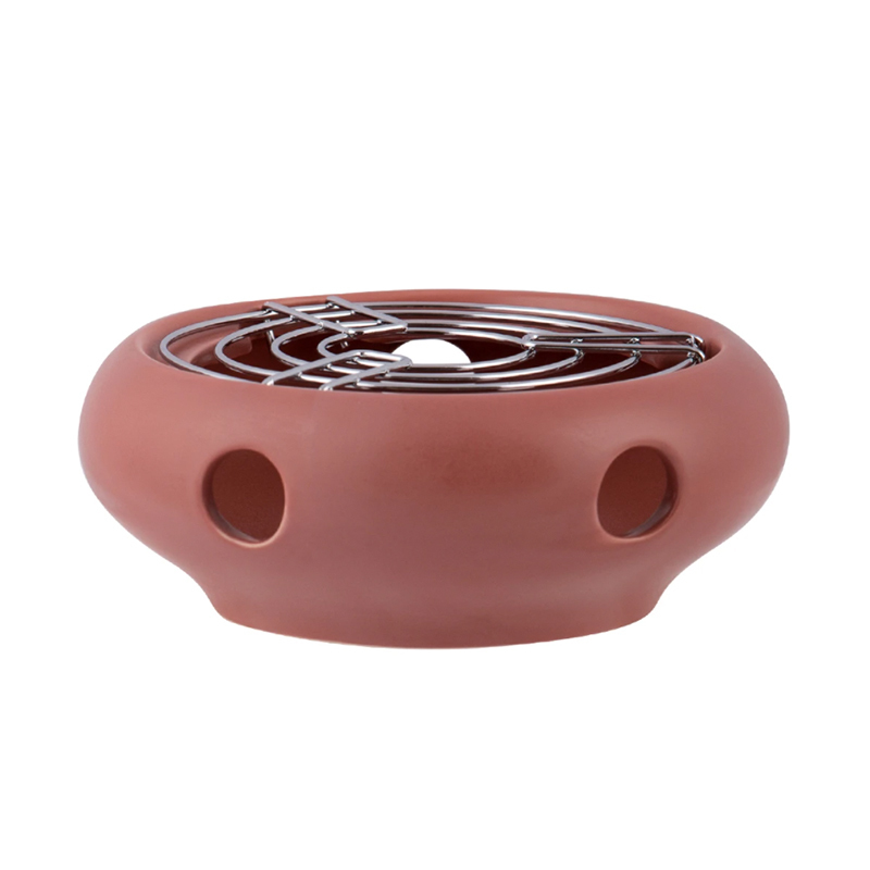 Retro theepot warmer terracotta rose