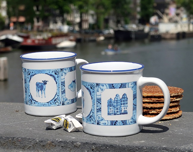 Cabanaz retro mok delfts blauw 
