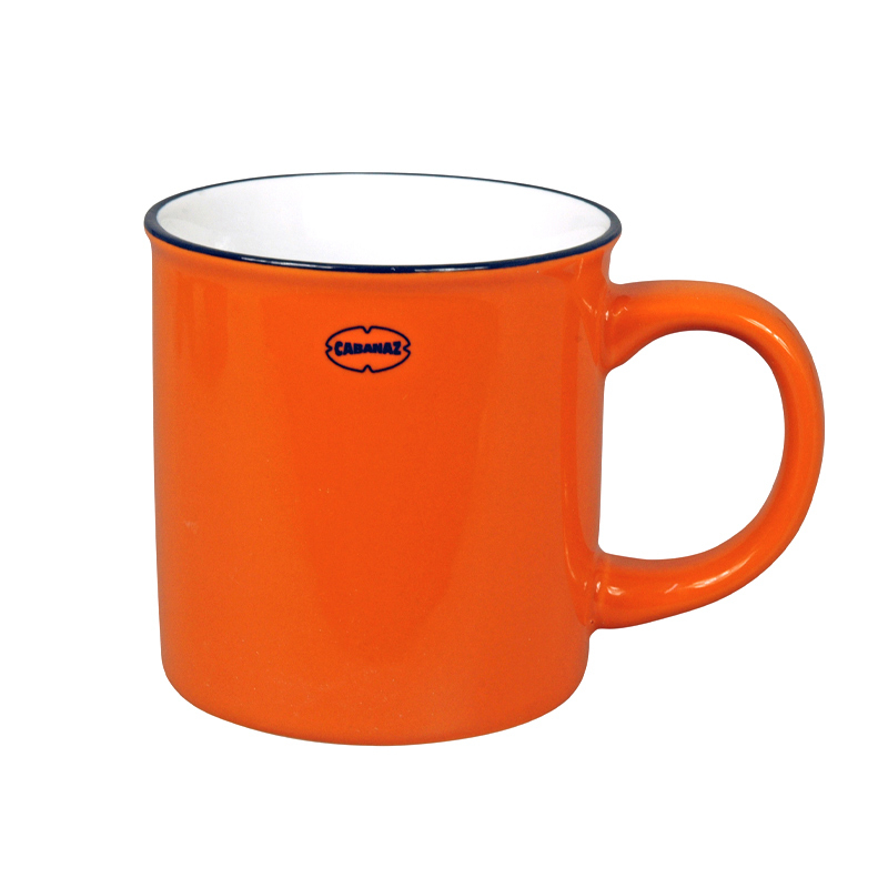 Retro mok emaille  geinspireerd funky orange